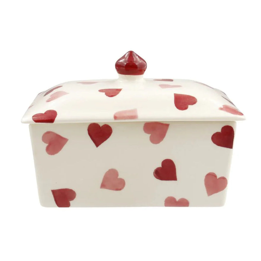 Emma Bridgewater Pink Hearts Small Butter Dish