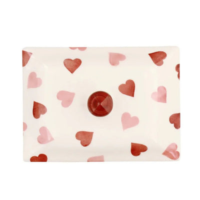 Emma Bridgewater Pink Hearts Small Butter Dish