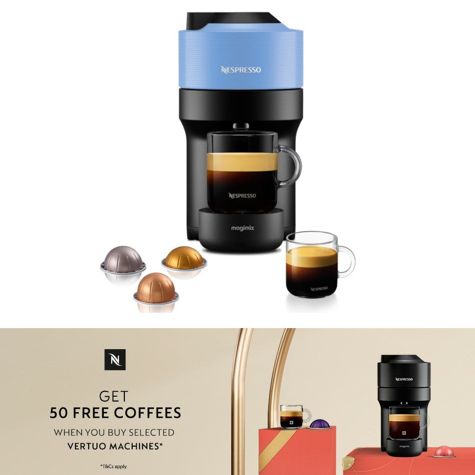 Magimix Nespresso Vertuo Pop Coffee Machine - Pacific Blue: 11731