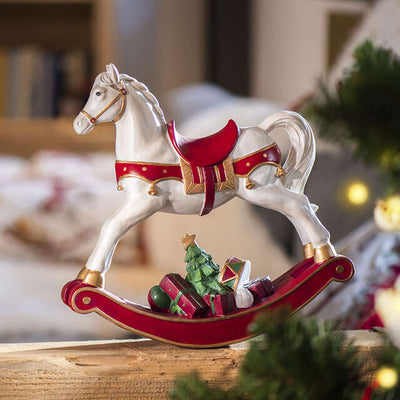 Villeroy and Boch Winter Collage Rocking Horse XL Christmas Figurine