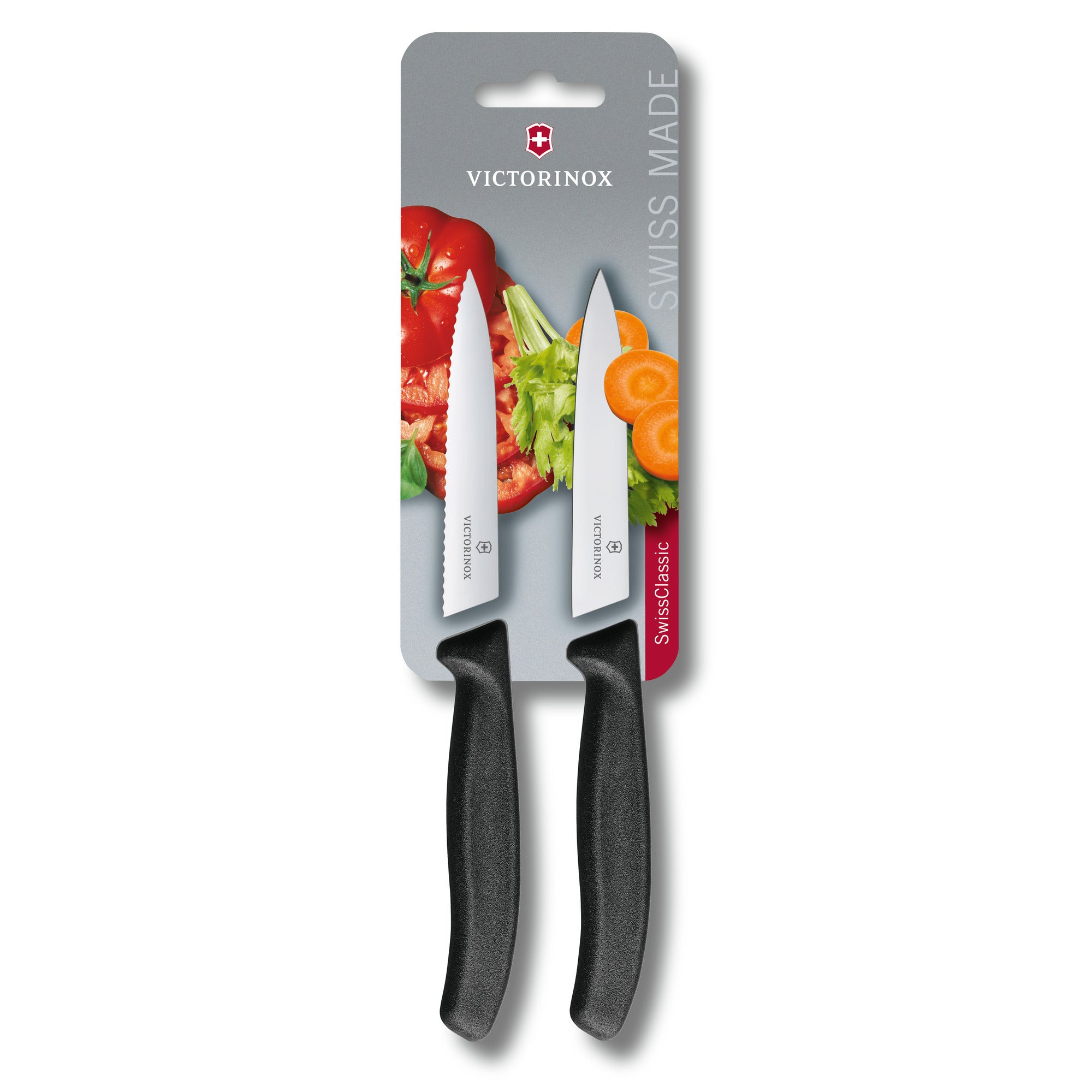 Victorinox Swiss Classic 1 Paring Knife and 1 Serrated Edge Pack Black