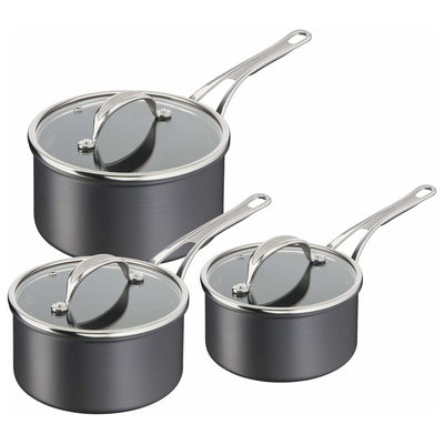 Tefal Jamie Oliver Cook's Classics Hard Anodised 3 Piece Saucepan Set