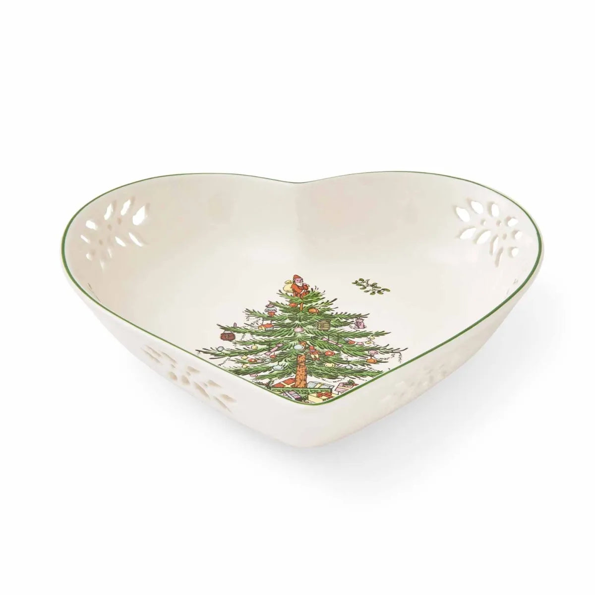 Spode Christmas Tree Pierced Heart Dish