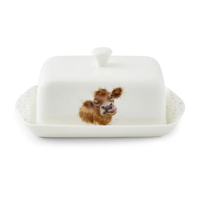 Royal Worcester Wrendale Designs Cow Covered Butter Dish