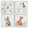 Royal Worcester Wrendale Designs Wildflowers Set of 4 Coasters