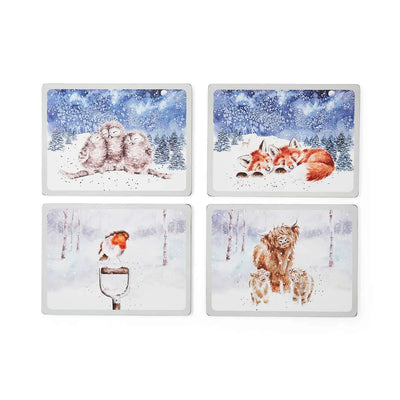 Royal Worcester Wrendale Designs Winter Sky 4 Large Placemats