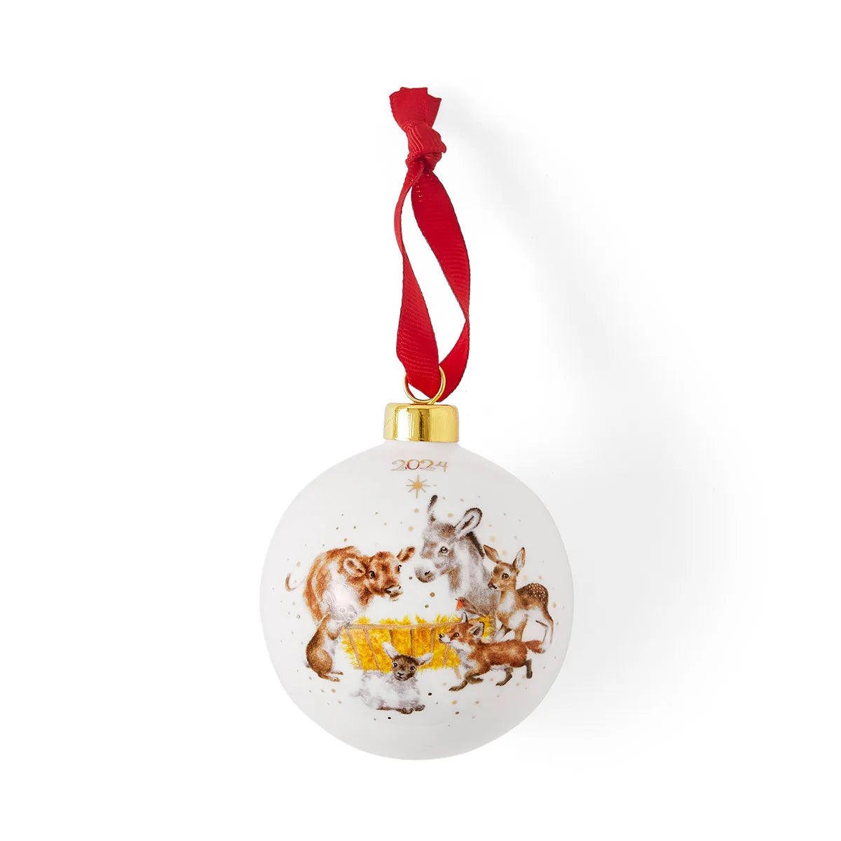 Royal Worcester Wrendale Away in a Manger Bauble - 2024 Limited Edition