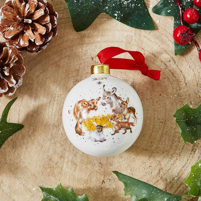 Royal Worcester Wrendale Away in a Manger Bauble - 2024 Limited Edition