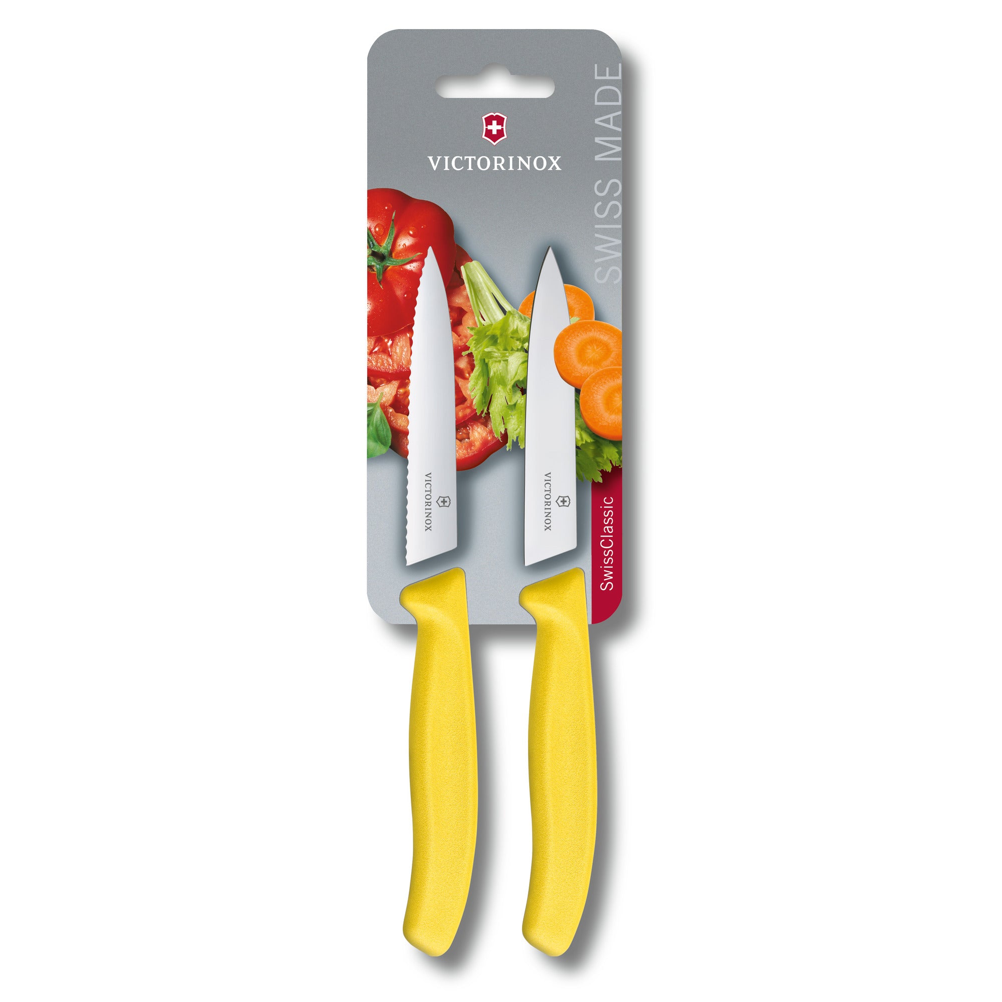 Victorinox Swiss Classic 1 Paring Knife and 1 Serrated Edge Pack Yellow