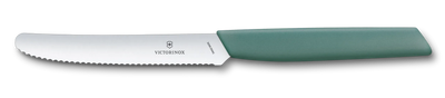 Victorinox Swiss Modern Tomato / Sausage knife Serrated Edge 11cm Sage Green Twin Pack