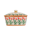 Nicholas Mosse Red Blooms Covered Butter Dish