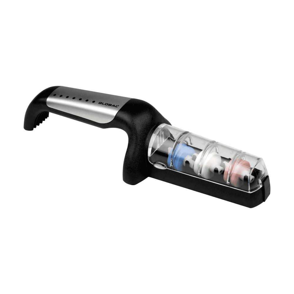 Global Global Silver & Black 3 Wheel Sharpener: GS-550SB