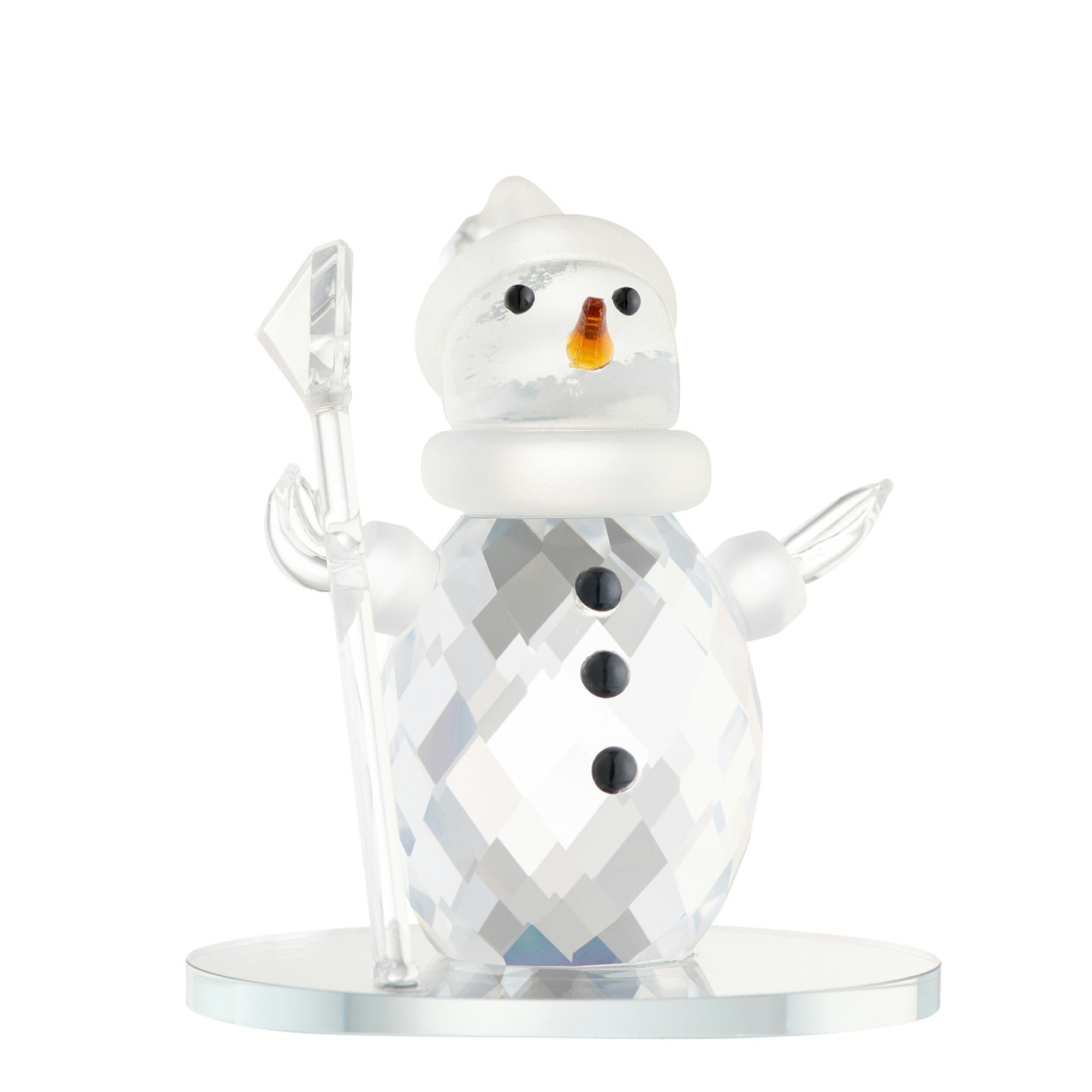 Galway Crystal Living Snowman on Ice Figurine: GGM23