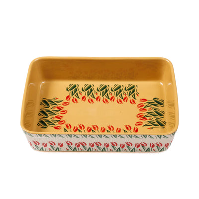 Nicholas Mosse Red Blooms Large Rectangular Oven Dish