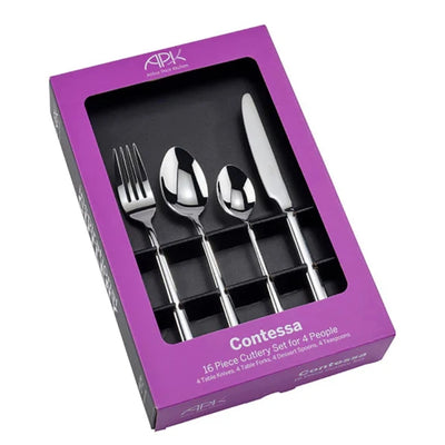 Arthur Price Kitchen Contessa 16 Piece Box Set - Stainless Steel