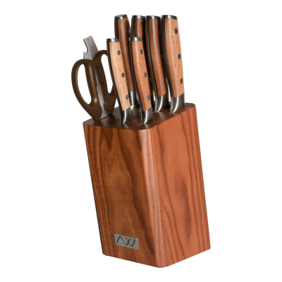 Rockingham Forge Ashwood 8 Piece Knife Block Set RF-709/8B