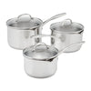 Stellar 7000 Profile 3 Piece Draining Lid Saucepan Set: S7A1D