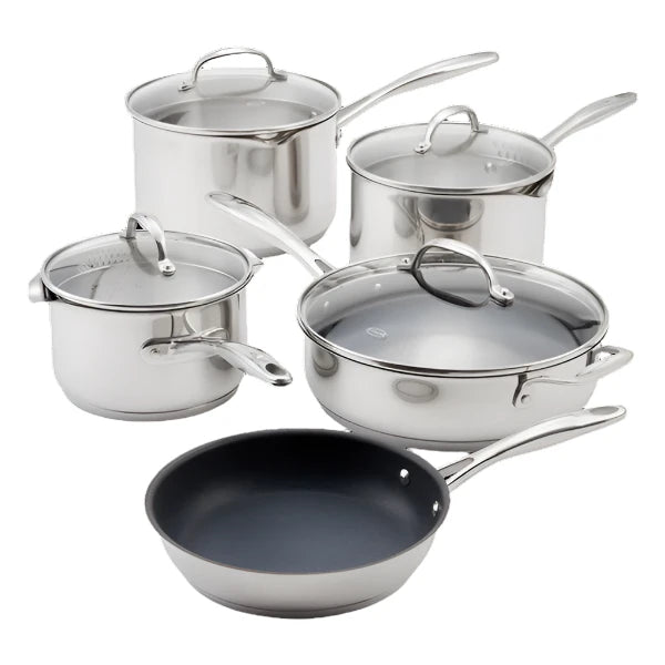 Stellar 7000 Profile 5 Piece Draining Lid Saucepan Set S7C4D