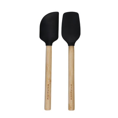 KitchenAid 2-Pack Mini Bamboo Spatulas with Heat Resistant and Flexible Silicone Heads  KQG692OHOBE