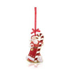 Tipperary Crystal Sparkle Santa and Candy Cane Christmas Decoration