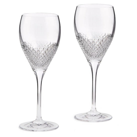 Diamond Mosaic Wine Glass, Set of 2 by Vera Wang for Wedgwood