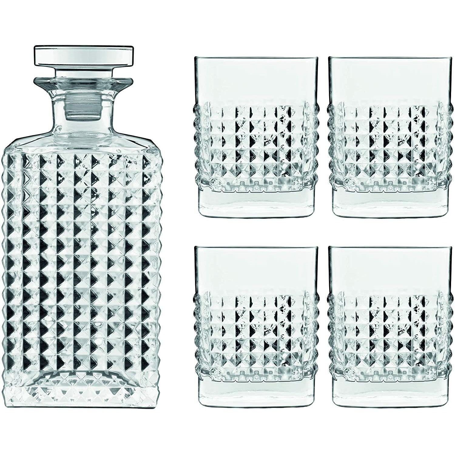 Luigi Bormioli Elixir 5 Piece Whiskey Decanter Set