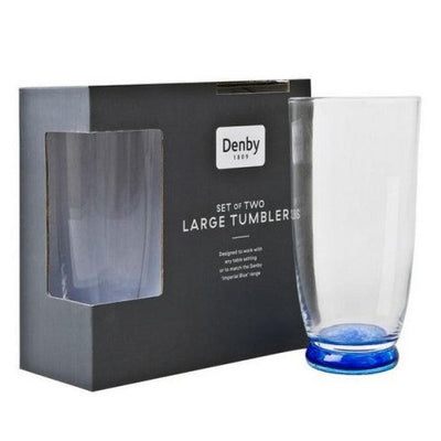 Denby Classic Blue (Imperial Blue) Large Tumbler Pack of 2