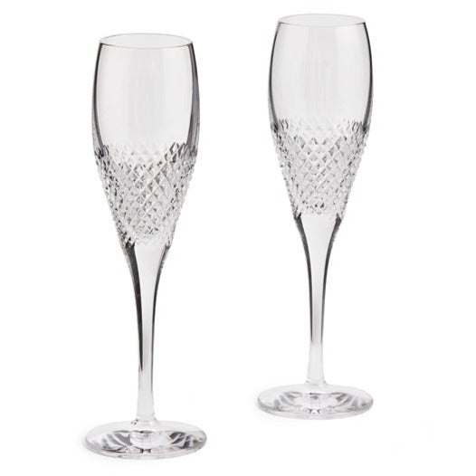 Wedgwood Vera Wang Diamond Mosaic Champagne Flute Pair - First Ireland