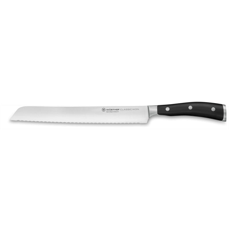 Wusthof 9 inch Ikon Double Serrated Bread Knife - Creative Kitchen Fargo